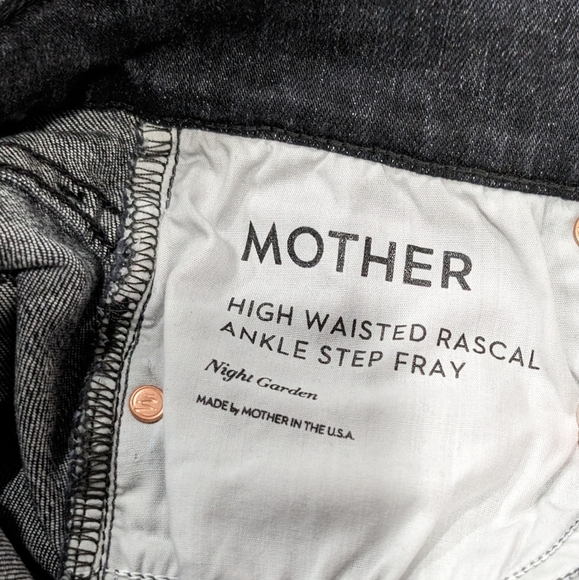 NWT Mother High Waisted Rascal Ankle Step Fray Jeans Night Garden Size 24 - Picture 11 of 15